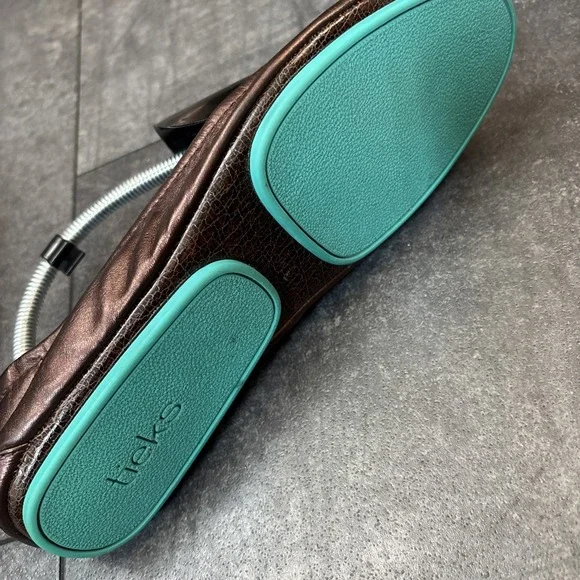 Tieks Raspberry Truffle sz 9 EUC Copper Chocolate Rose Brown Gavrieli Foldable - Picture 3 of 10